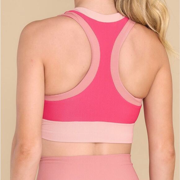 Beach Riot Gwen Top Sports Bra Rouge Color Block Size XL - Picture 2 of 7